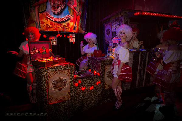 charity and merchandise at the International Burlesque Circus- the Freaks & Geeks edition - dressed up by Wild Poppies