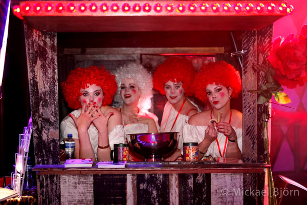 charity girls for the NKI AVL donation at the International Burlesque Circus- the Freaks & Geeks edition