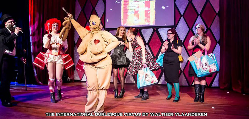 best drressed contest and charity lottery winners at the International Burlesque Circus- the Freaks & Geeks edition