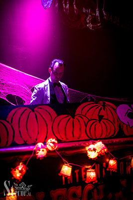 dj dr Hirschfeld at the Los Muertos Halloween edition of the International Burlesque Circus