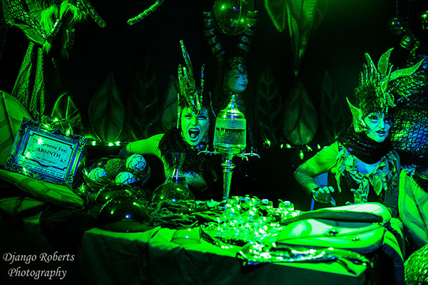 absinthe fairies at the Outer Space edition of the International Burlesque Circus in Utrecht