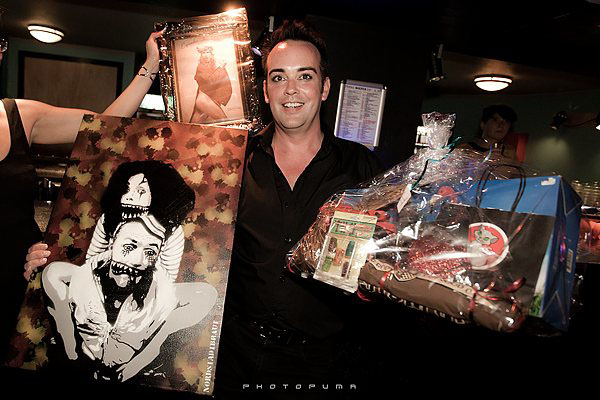 The International Burlesque Circus the 2nd edition 3 September 2011 - Tiki - charity tombola winner