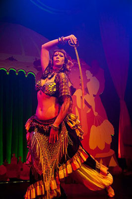 Maya sword bellydance at the Oriental edition of the International Burlesque Circus