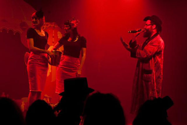 charity tombola at the fortune teller at the Oriental edition of the International Burlesque Circus