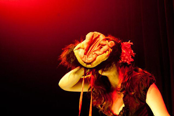 Coco Clowness at the fortune teller at the Oriental edition of the International Burlesque Circus