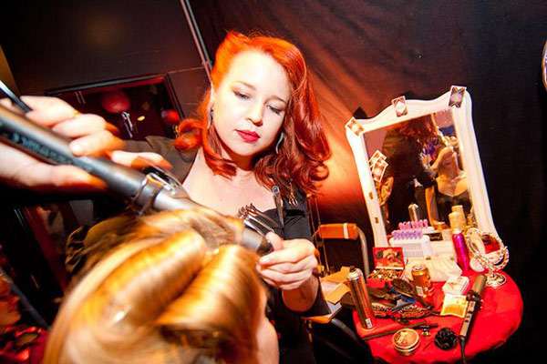 Madame De Pompadour hairdresser at the Oriental edition of the International Burlesque Circus