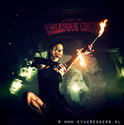 fireshow at the Halloween edition of the International Burlesque Circus