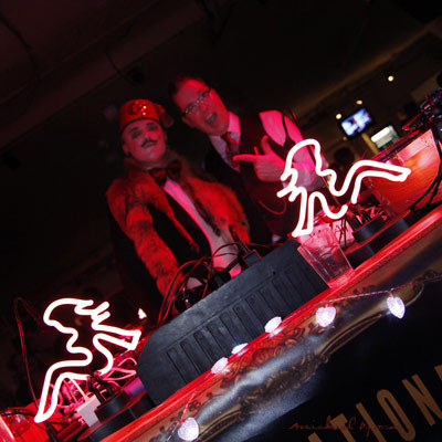 the djs at The International Burlesque Circus - The Glamour edition