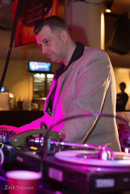 DJ Shakin' Casi djing at the International Burlesque Circus