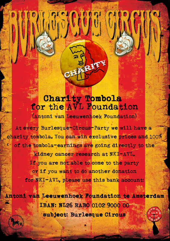 Burlesque Circus Charity Tombola for NKI-AVL