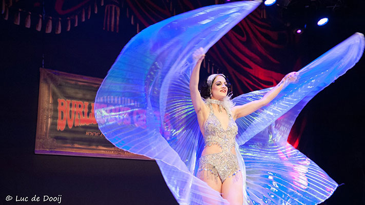 ChiChi Bouvet  at the Santa & his girls edition of the International Burlsque Circus