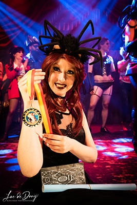 Best Dressed Contest at the Beastilicious Halloween edition of the International Burlesque Circus in Utrecht produced by Boudoir Noir
